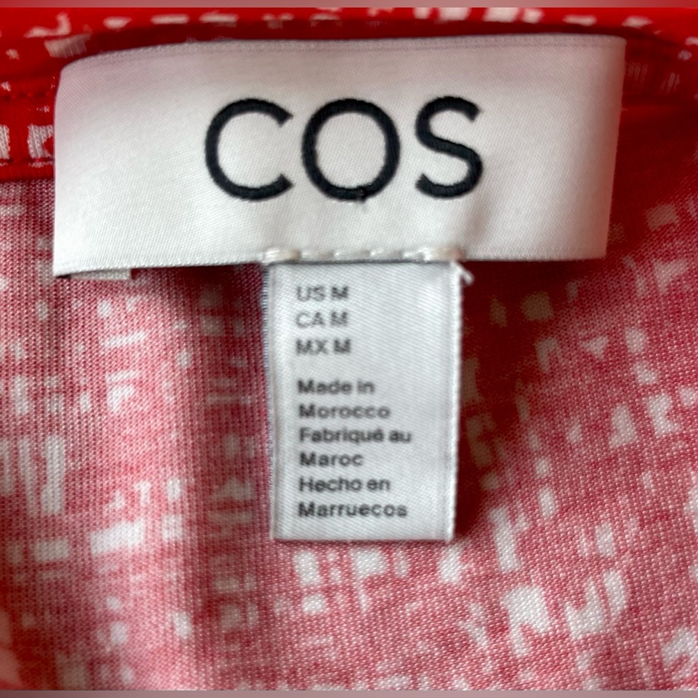 COS Red and White Patterned Top - Picture 3 of 4